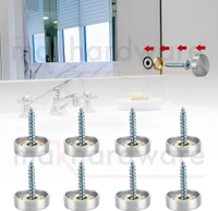 MAK HARDWARE S.S. Round Mirror Cap/Screws Cap Cover/Nails Decorative/Mirror Nail Decorative Cover - 25mm