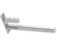 MAK HARDWARE Steel F Type Rectangle Glass Shelf  F Bracket 10 Inches 8 MM Silver - 10inch. Glass 8mm