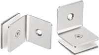 MAK HARDWARE L CONNECTOR Stainless Steel/ Wall to Glass Connector  | Stainless Steel L Connector Hinge for Normal & Toughened Glass Doors  90 Degree Square Frameless Glass Clamp Connector/Shower door Fixed Panel/Glass-to-Glass corner Clamp,for 8mm to 12 mm) Glass Thickness - 202 Grade