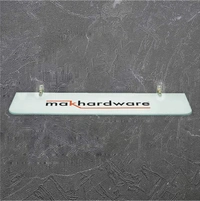 MAK HARDWARE Steel F Type Rectangle Glass Shelf  F Bracket 10 Inches 12 MM Silver - 10 inch. Glass Size 12mm
