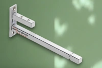 MAK HARDWARE Stainless Steel Glass Shelf Bracket F Type Square F BRACKET Shelf Bracket 4'' (Adjustable)  - 4 inch. ADJUSTABLE