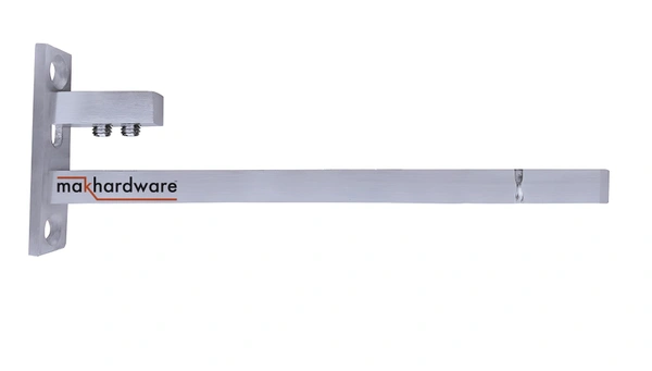 MAK HARDWARE Stainless Steel Glass Shelf Bracket F Type Square F BRACKET Shelf Bracket 4'' (Adjustable)  - 4 inch. ADJUSTABLE