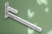 MAK HARDWARE Stainless Steel Glass Shelf Bracket F Type Square F BRACKET Shelf Bracket 6'' (Adjustable) - 6 inch. Adjustable