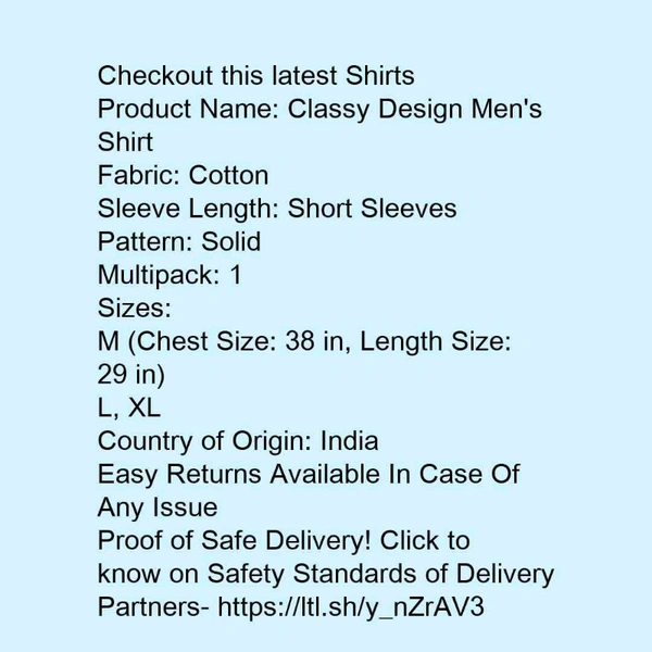 classy design men's shart - l