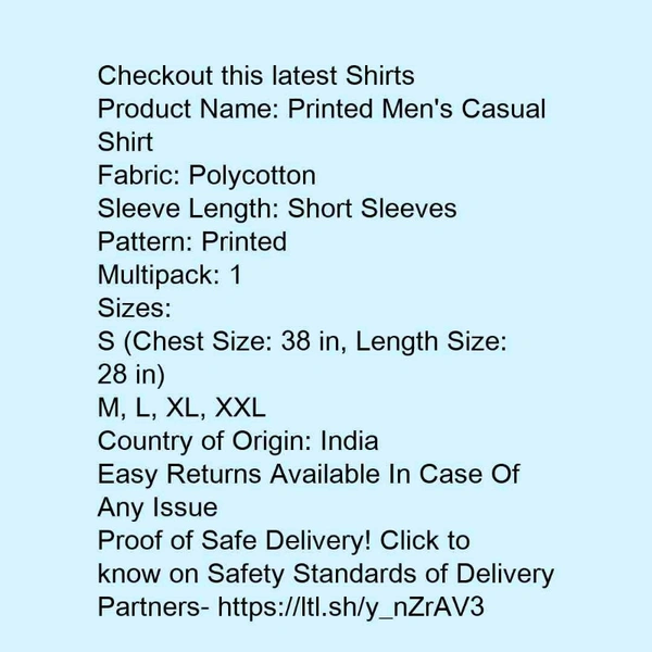 printed men's casual shart - xxl