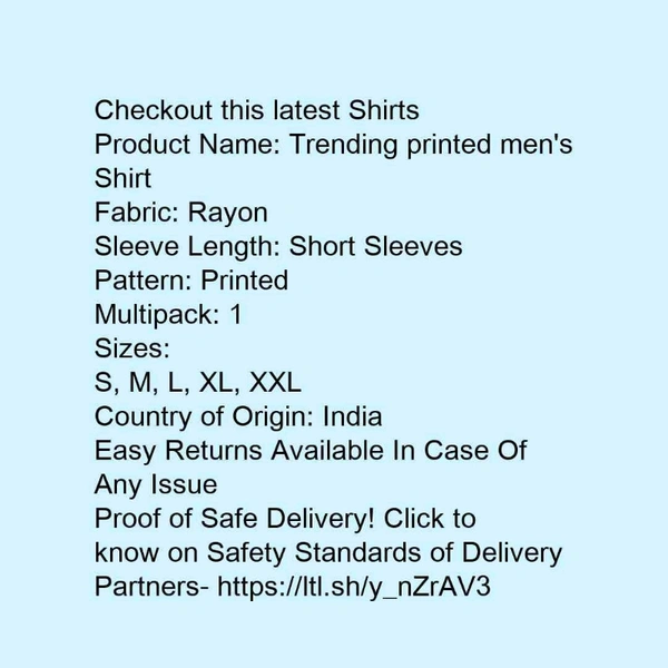 Tranding printed mens shart - l