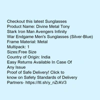 Divine Metal Tony Stark Iron Man Avengers Infinity War Endgame Men's