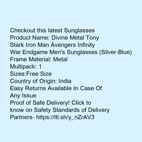 Divine Metal Tony Stark Iron Man Avengers Infinity War Endgame Men's