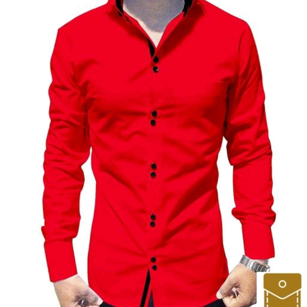 solid cotton mens shart. - m