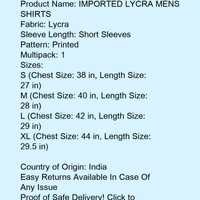 IMPORTED LYCRA MENS SHART - s