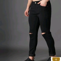 Zaysh Stylish Black Knee cut Jeans* - 36