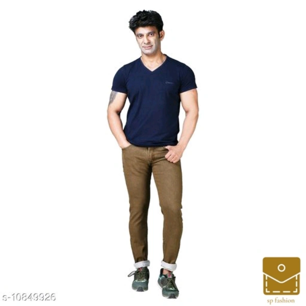 Drragon Men Slim Fit Brown Jeans - 32