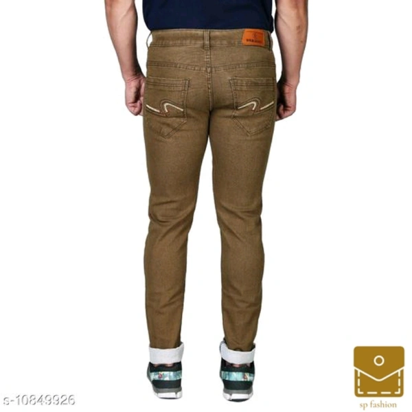 Drragon Men Slim Fit Brown Jeans - 32