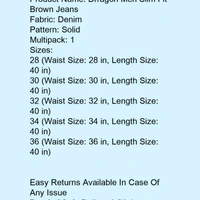 Drragon Men Slim Fit Brown Jeans - 32