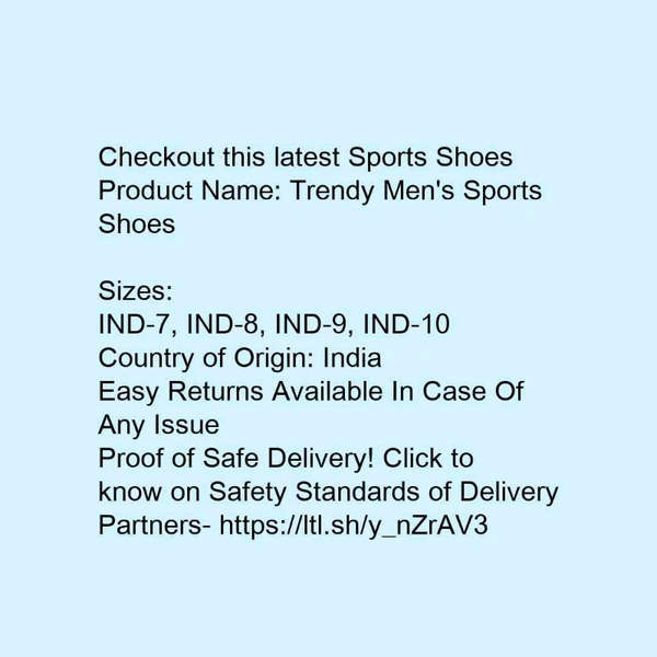 Trendy Men's Sports Shoes*Sizes:  - 7