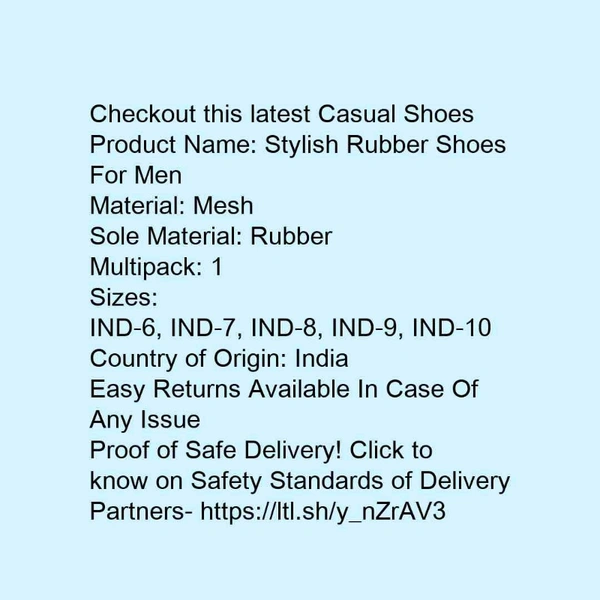*Stylish Rubber Shoes For Men * - 7