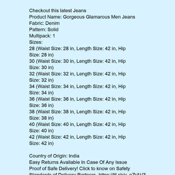 *Gorgeous Glamarous Men Jeans* - 40