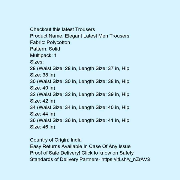 *Elegant Latest Men Trousers* - 34