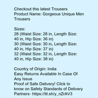 Gorgeous Unique Men Trousers* - 30