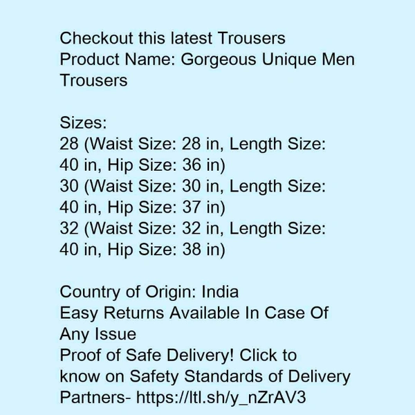 Gorgeous Unique Men Trousers* - 30