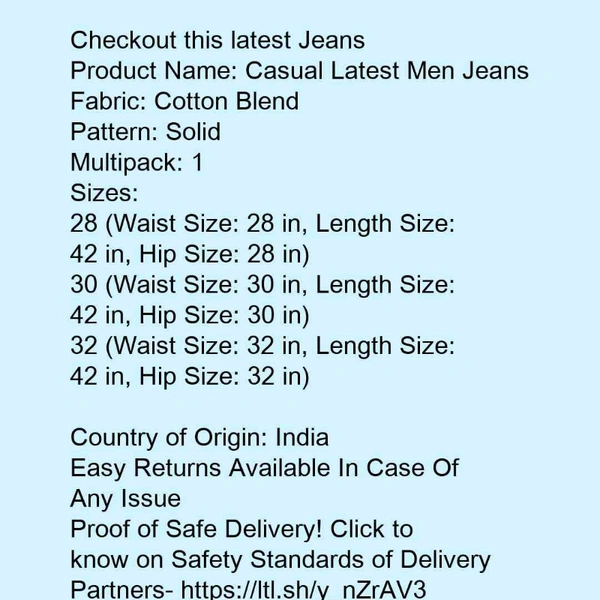 *Casual Latest Men Jeans* - 28
