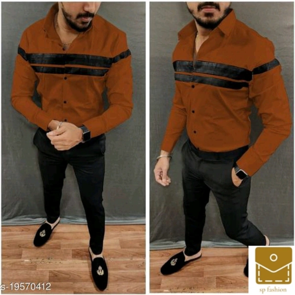 IMPORTED LYCRA STRECHABLE STRIPE SHIRT *Fabric: Lycra - l