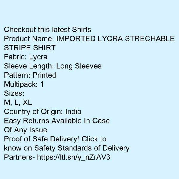 IMPORTED LYCRA STRECHABLE STRIPE SHIRT - xl