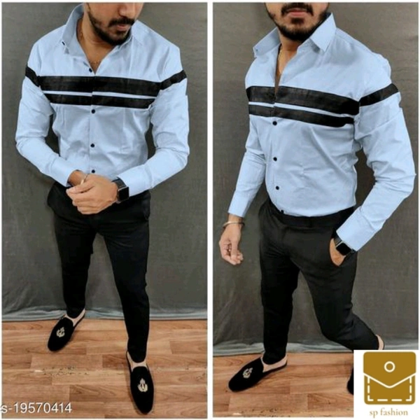 IMPORTED LYCRA STRECHABLE STRIPE SHIRT - xl
