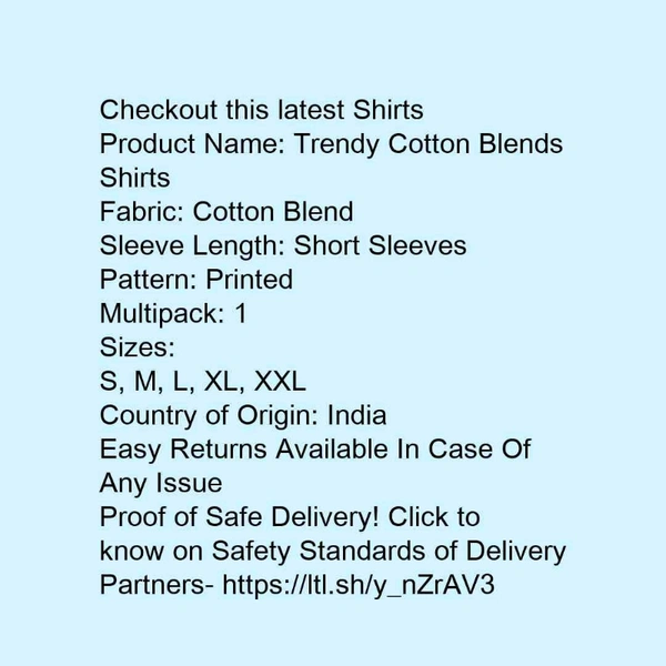  *Trendy Cotton Blends Shirts* - xxl