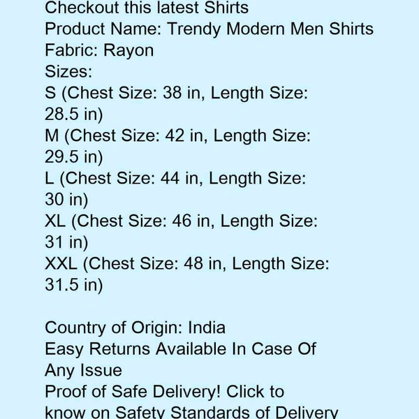 *Trendy Modern Men Shirts* - m