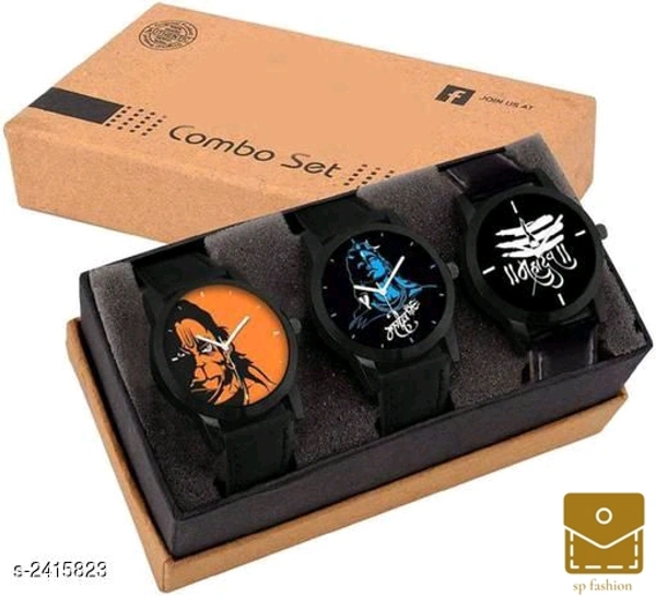 Fashionable Trendy Men's Analog Watches Combo* - free