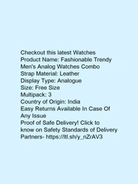 Fashionable Trendy Men's Analog Watches Combo* - free