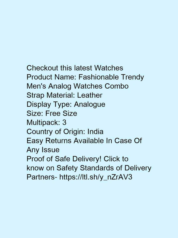 Fashionable Trendy Men's Analog Watches Combo* - free