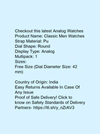  * White Classic Men Watches*  - free