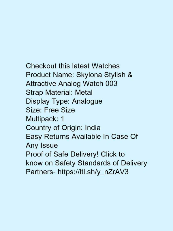 Skylona Stylish & Attractive Analog Watch 003* - free