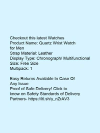 *Quartz Wrist Watch for Men* - free