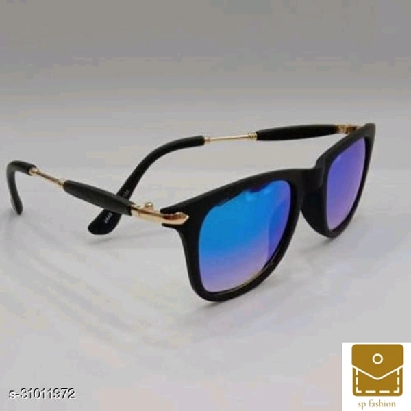 Stylish Polarised Wayfarer Sunglasses With Gold Black Frame And Blue Glasses* - free