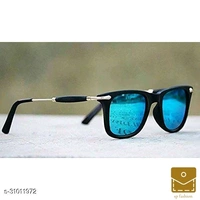 Stylish Polarised Wayfarer Sunglasses With Gold Black Frame And Blue Glasses* - free