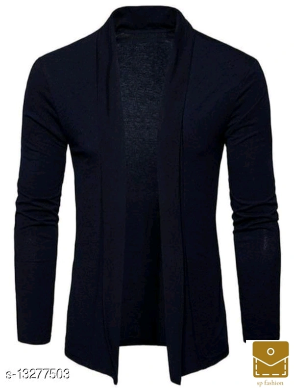 Glito Men's Jacket Stylish Full Sleeve Navy Blue Shrug* - xl