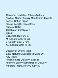 Classy Men Ethnic Jackets* - m