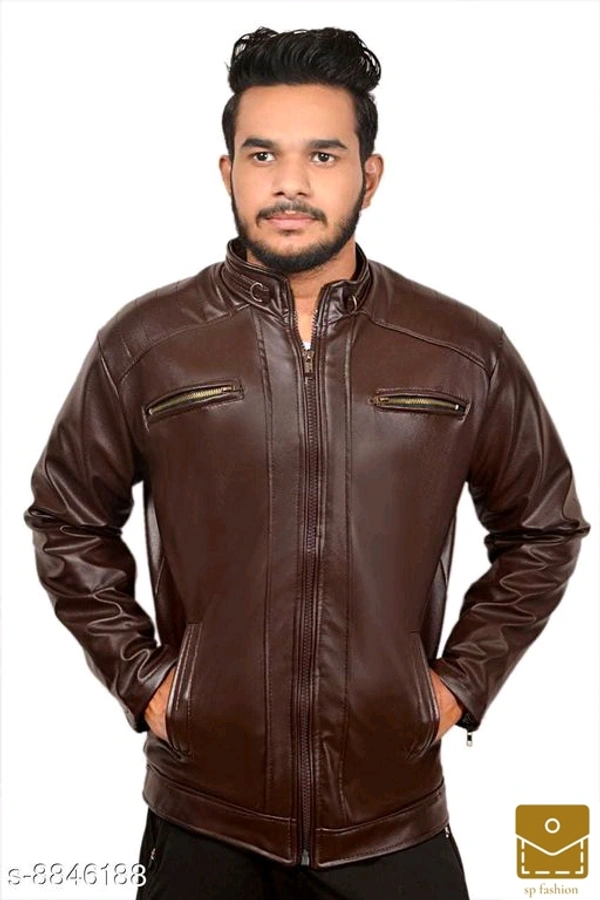 Stylish Men's PU Leather Jacket* - l
