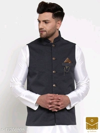Jompers Men's Woven Nehru Jacket - l