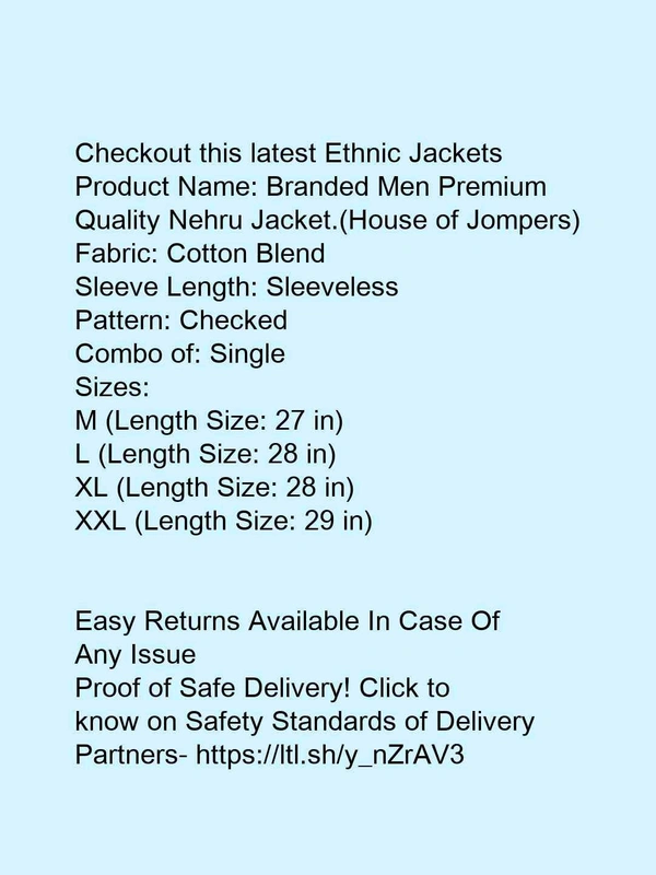 Branded Men Premium Quality Nehru Jacket.(House of Jompers) - m