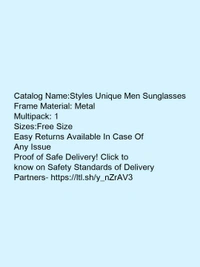 Styles Unique Men Sunglasses* - free, black