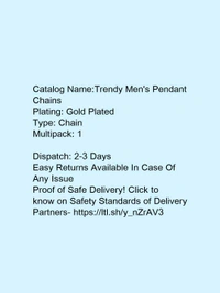 Trendy Men's Pendant Chains* - free, Silver
