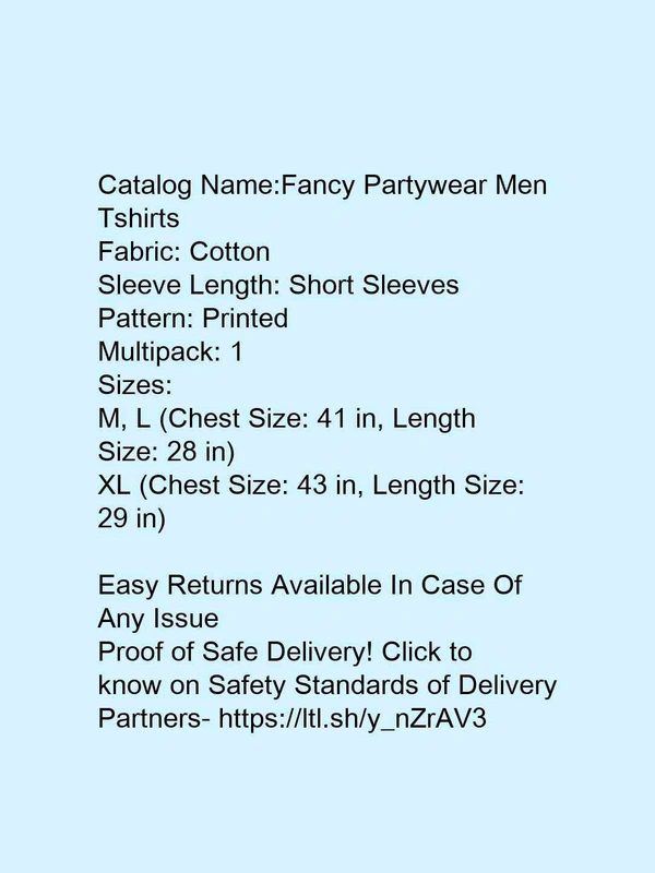 *Fancy Partywear Men Tshirts* - xl, black