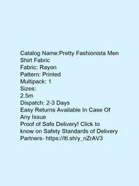 *Pretty Fashionista Men Shirt Fabric* - m