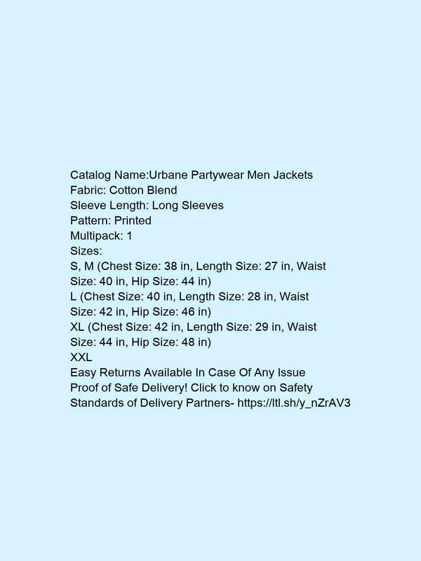 *Urbane Partywear Men Jackets* - l