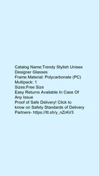 Stylish Unisex Designer Glass - free, black