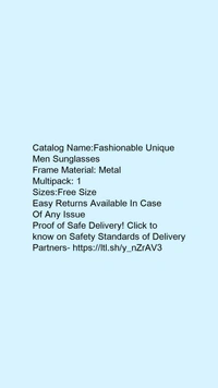 Fashionable Unique Men Sunglasses* - free, black